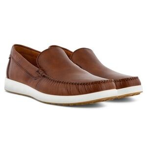 Ecco Men's Cognac Brow n S Lite Classic Leather
Slip-On Moccasin Size 45